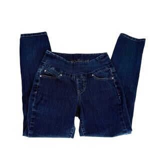 Jag Jeans Pull On Skinny Jeans 2 Stretch Comfort Elastic Waist Dark Wash Casual